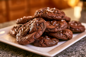 Chewy Salted Brownie Cookies